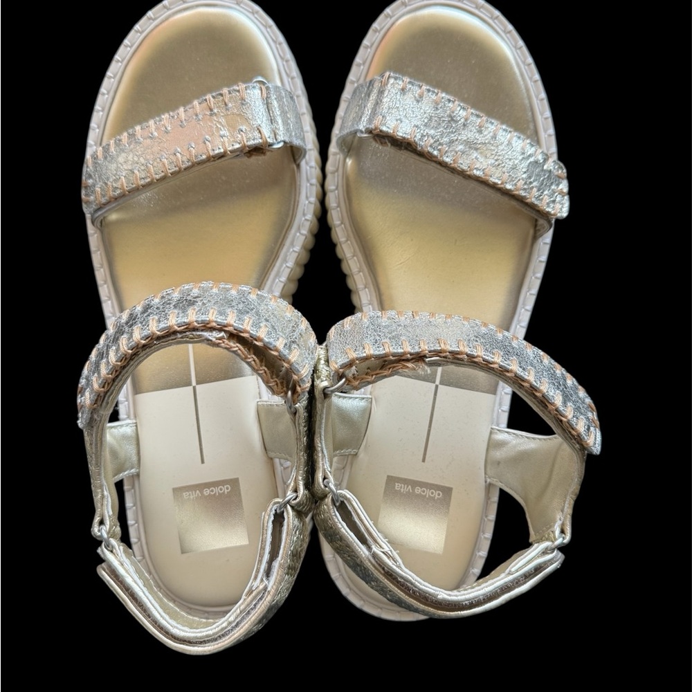 Dolce Vita Silver Metallic Platform Sandals